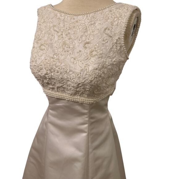 Vintage Mori Lee Wedding gown dress Madeline Gardner tmless bridal 90s luxe sz 4 - Picture 7 of 16